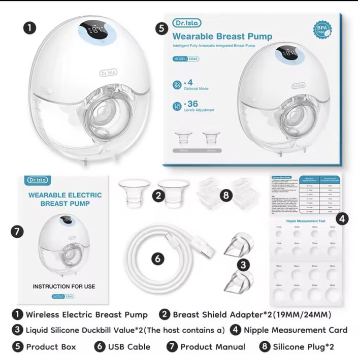 Молоковідсмоктувач електричний dr.Isla EB46