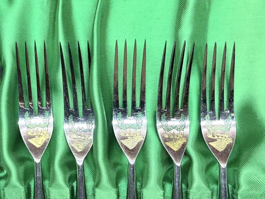 Винтажный набор столовых приборов Anton Wingen Solingen олений рог