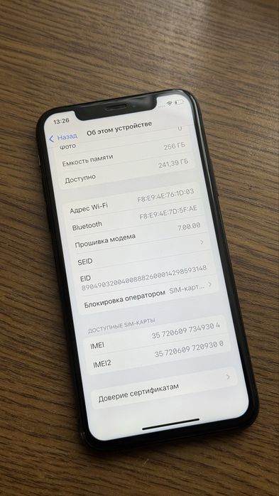 Apple iPhone Xs 256GB Black Neverlock