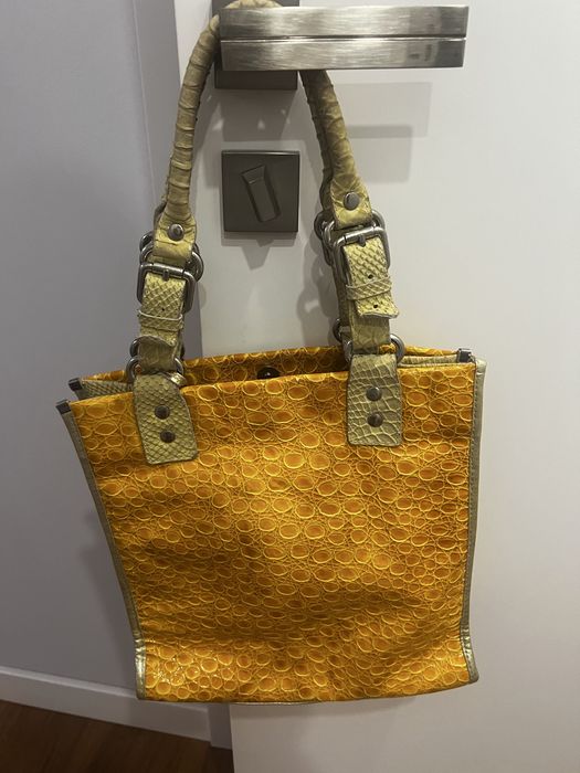 Mala Bees CO pele gravada amarela com brilho