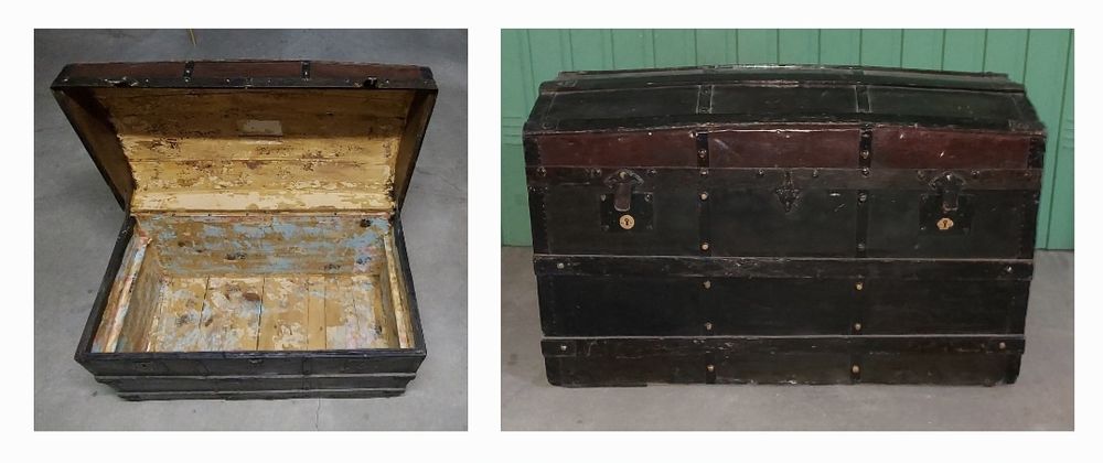 Banco antigo com arrumação e/ou baús antigos...