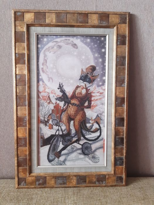 Картина вишита хрестиком (часткова зашивка хрестиком).