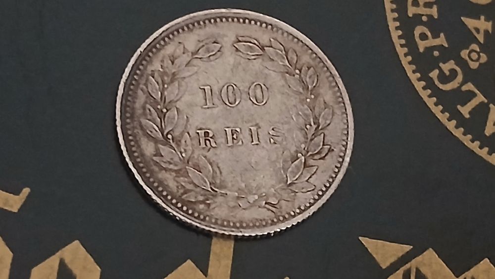Moeda de Prata 100 Reis de 1893