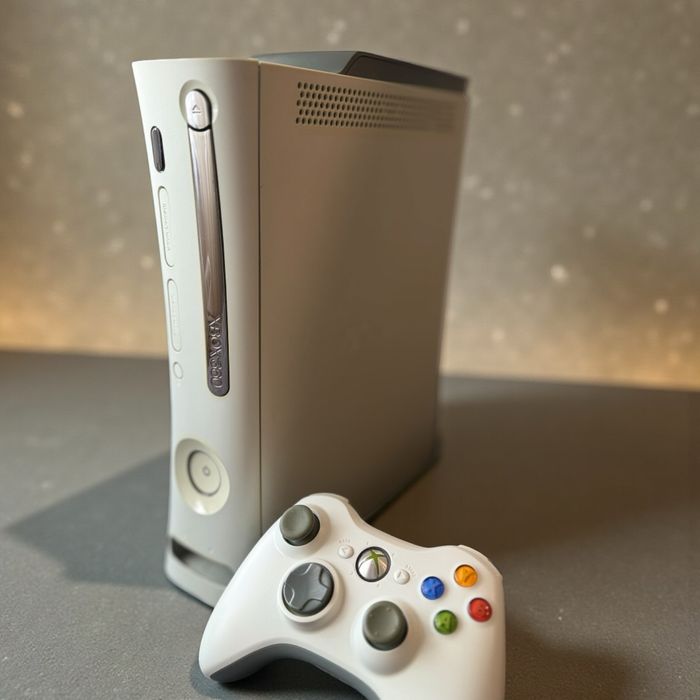 Xbox 360 Arcade branco 500GB + exploit + Aurora + 130+ jogos – nostalgia pronta a jogar