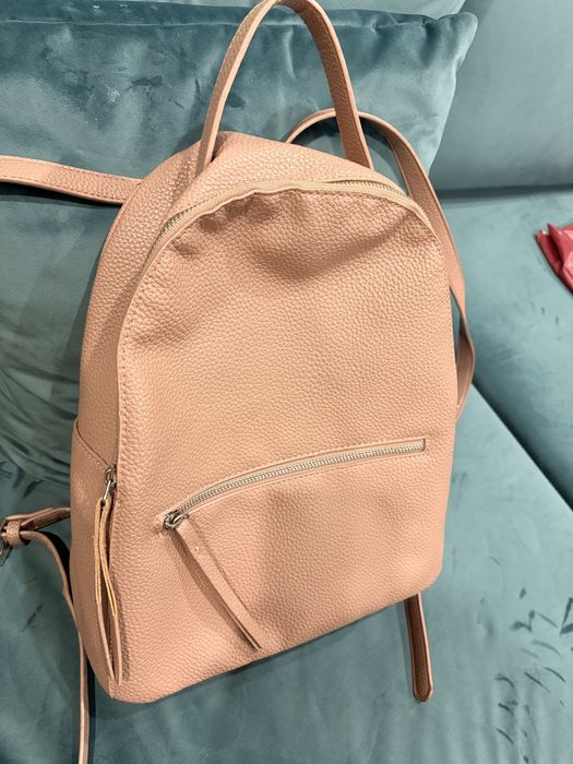 Plecak reserved pudrowy róż skóra ekologiczna