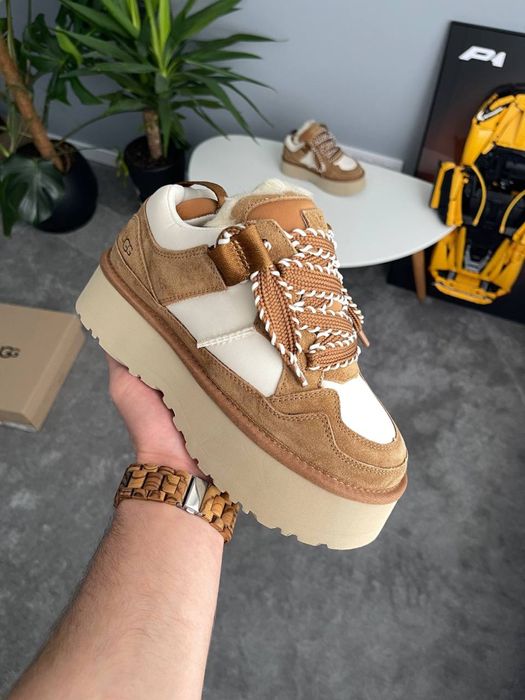 36-41 р угги кросівки з хутром UGG Astromel beige black pink