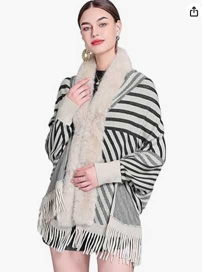 Красива тепла накидка пончо кардиган Shein, р.46-50