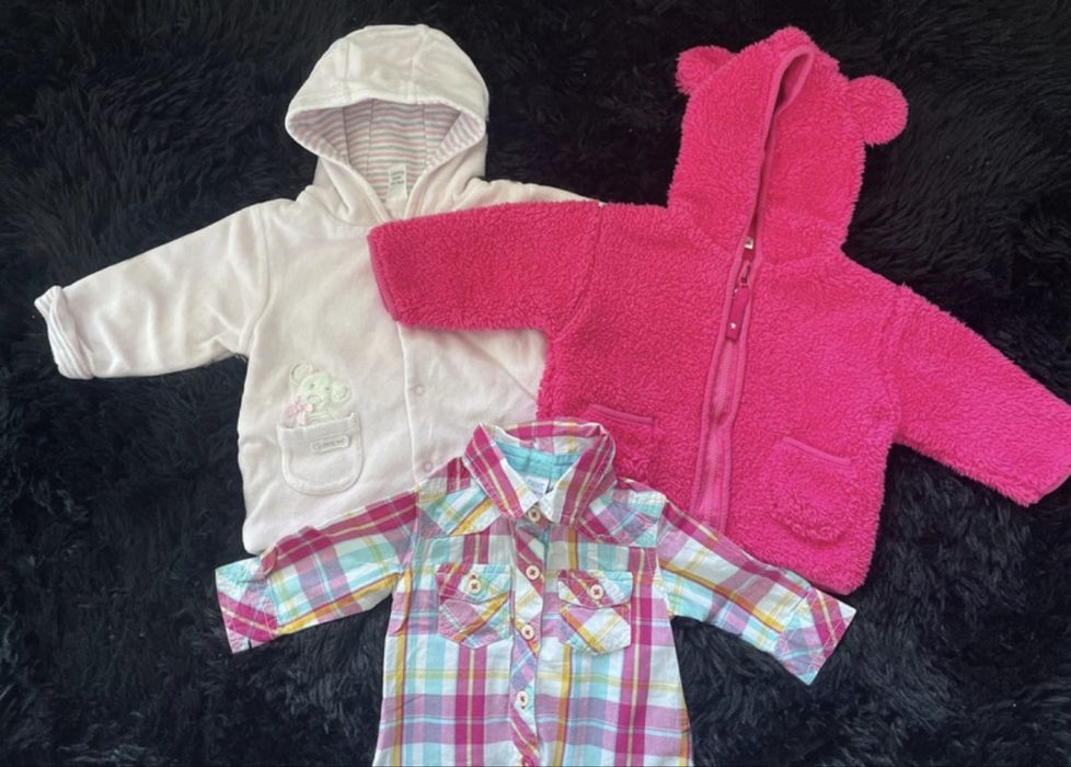 2 bluzy i koszula 62/68