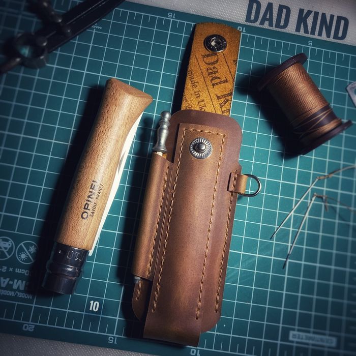 Чохол зі шкіри на ніж Опинель Opinel 7, 8, 9, 10, 12, 13 ручна робота