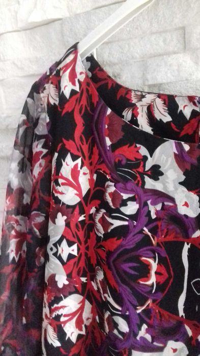 Sukienka wzory kwiaty liście 44/XL