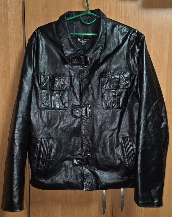 Чоловіча шкіряна куртка з утепленням