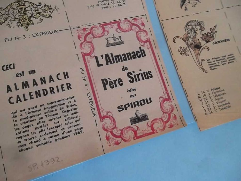 Raros BRINDES das Revistas SPIROU em francês (anos 60/70)