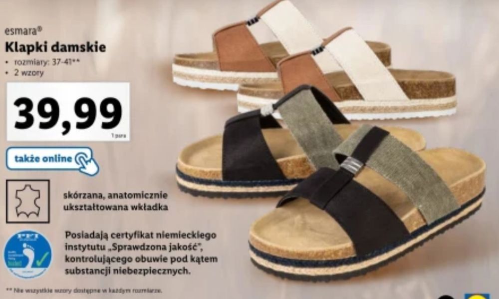 Klapki Esmara NOWE r.41