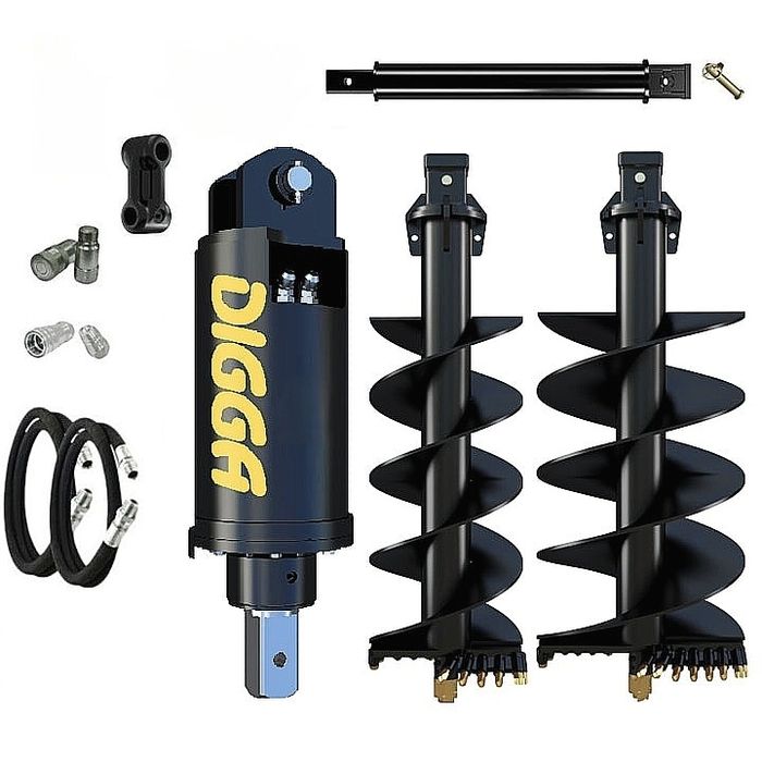 Гидробур DIGGA / Гидробур для экскаватора, спецтехники / Буровой шнек