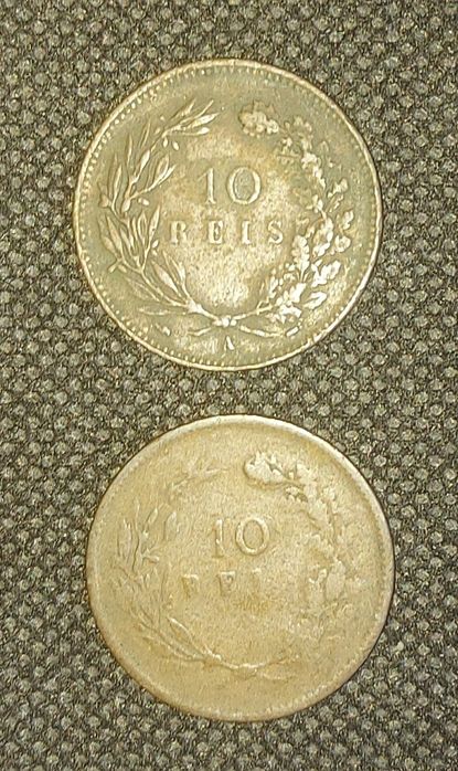 Moedas 10 reis 1892 e 1891