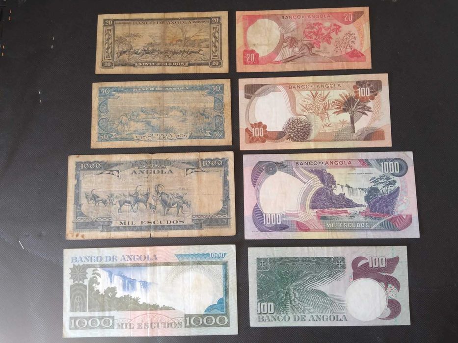 Notas Antigas de Angola Todas Diferentes.