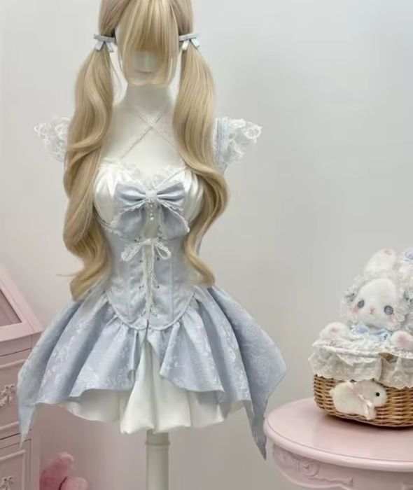 Sukienka mini z kokardą lolita harajuku cos