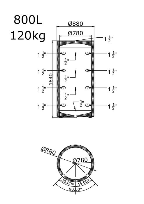 Zbiornik Buforowy /Bufor Ciepła 1000l z dostawą