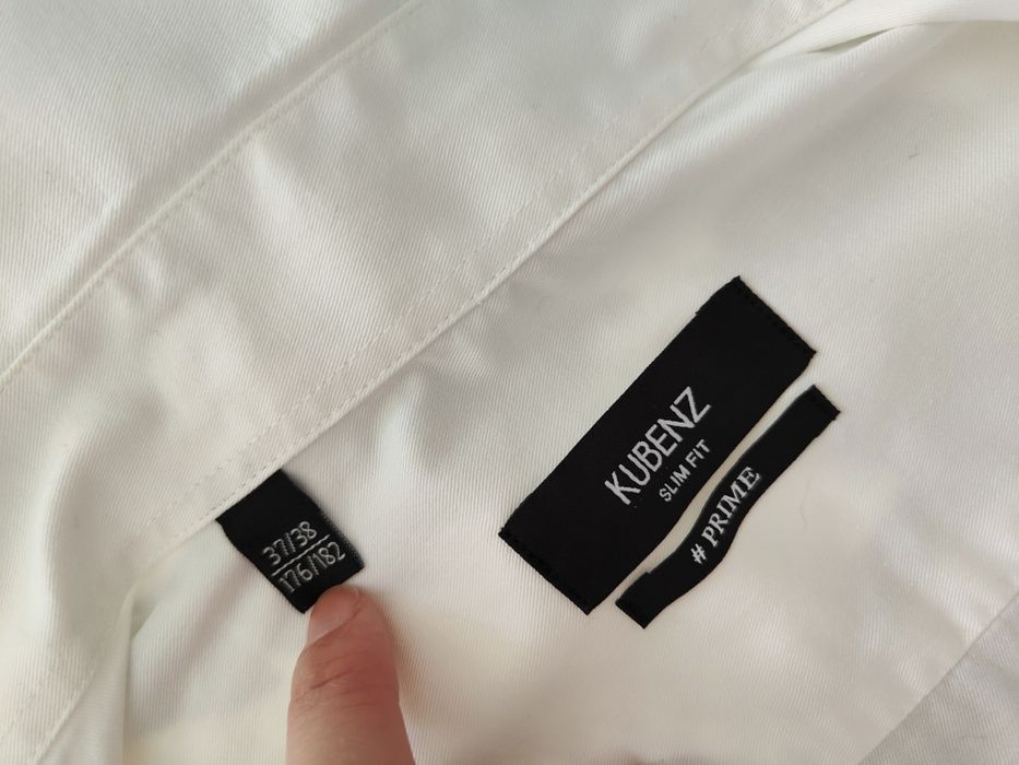 Męska biała elegancka koszula Kubenz Slim Fit Prime 37/38 176/182