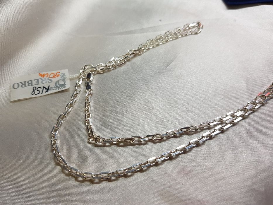 Srebrny łańcuszek splot ankier srebro 925 długość 50cm