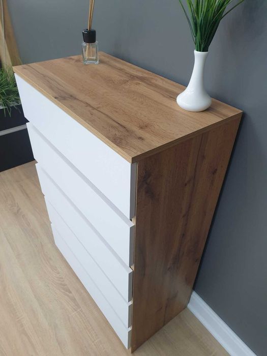 Комод "Софі" Білий на п'ять шухляд без ручок.Тумба для речей в спальню