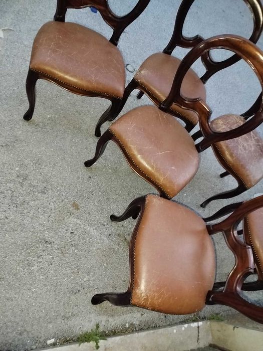 Conjunto de 6 cadeiras em madeira de mogno