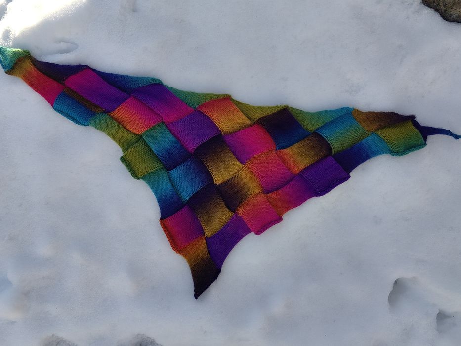 Chusta na drutach entrelak, nie na szydełku