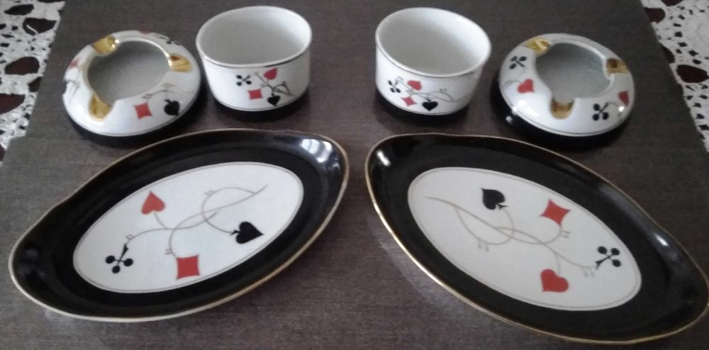 porcelana, zestaw brydżowy