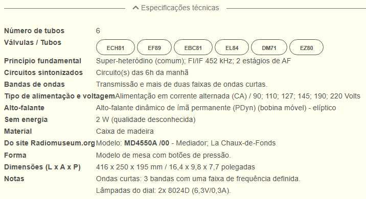 rádio Mediator antigo (para reparação ou coleção)