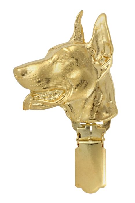 Doberman clipring pozłacany w pudełku Art-Dog