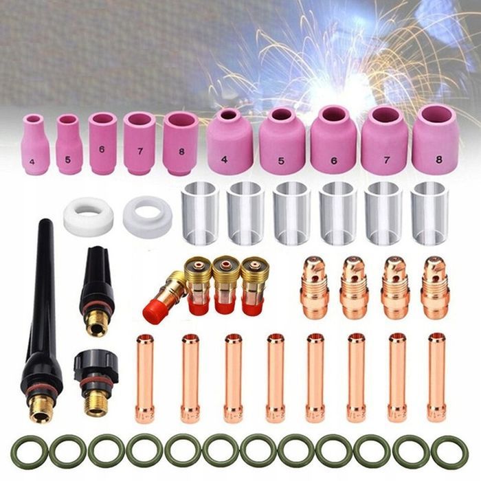 tig 49 el zestaw akcesorii spawanie sr17 sr18 sr26 3ccc