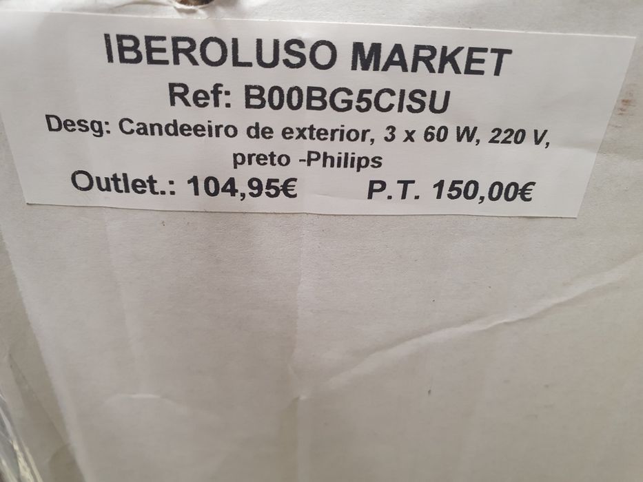 Candeeiro  de exterior 3×60w,220w,preto