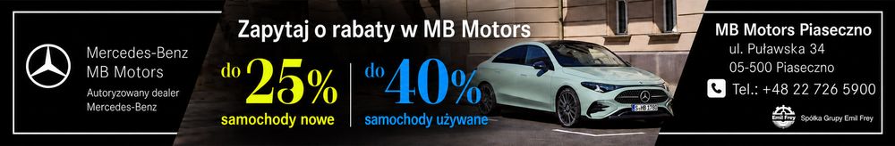 MB Motors Autoryzowany Salon i Serwis Mercedes-Benz - Piaseczno top banner