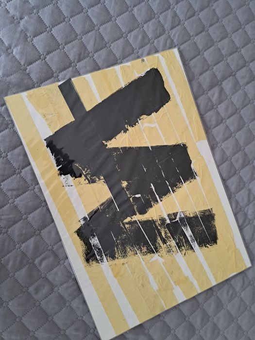 Pintura ilustração de letra W / M - 42,2 x 29,8 cm - NOVO