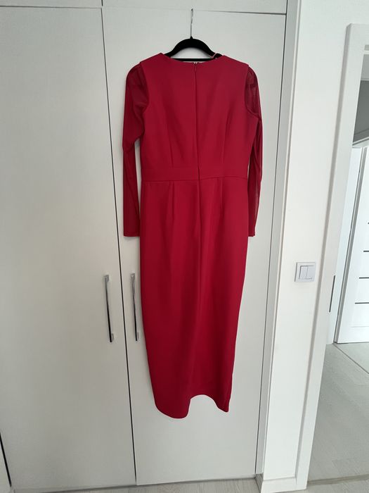 Czerwona/malinowa sukienka damska na wesele