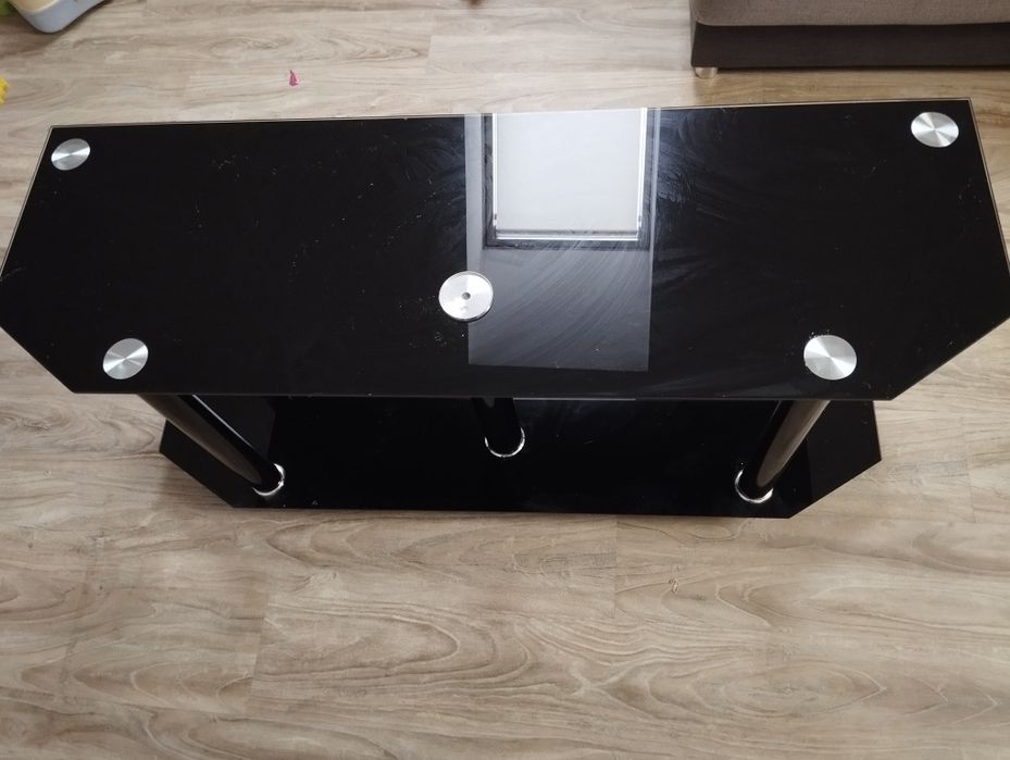 Stolik RTV szkło czarne