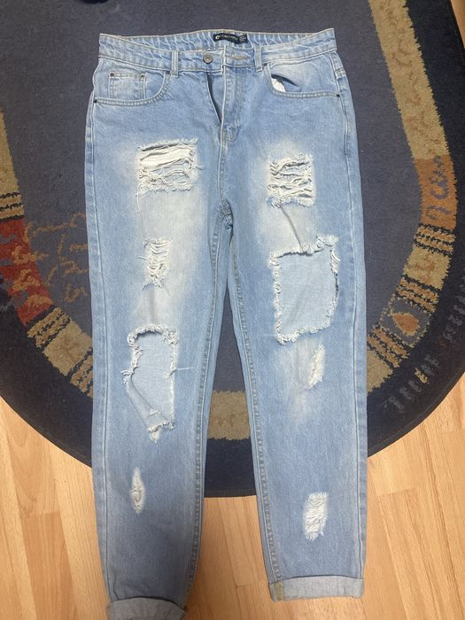 Жіночі сині джинси довжина 98 см з дирками