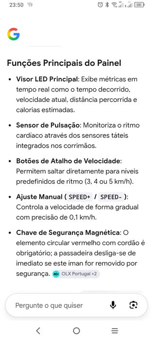 Passadeira de corrida e caminhada