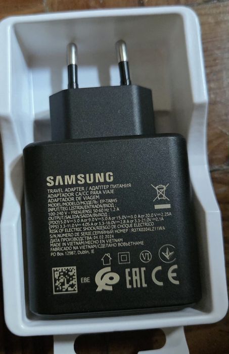 Carregador Samsung 45W USB-C Super Fast Charging (EP-TA845)