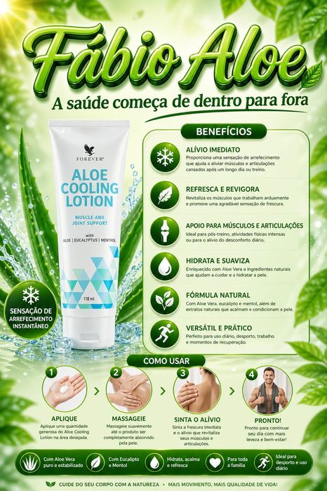 Aloe Cooling Lotion-Loção Refrescante para as Dores.