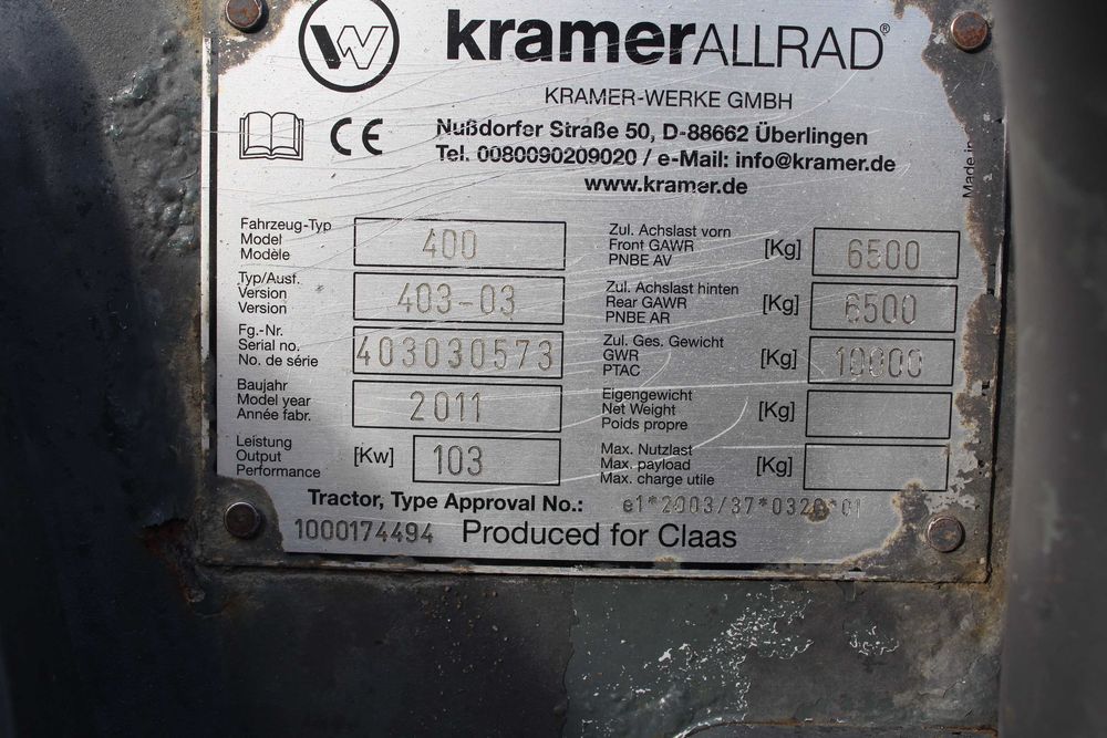 ładowarka KRAMER teleskopowa CLAAS SCORPION 7045 7040 7035 6030  VARIPOWER 2011 | 140 KM