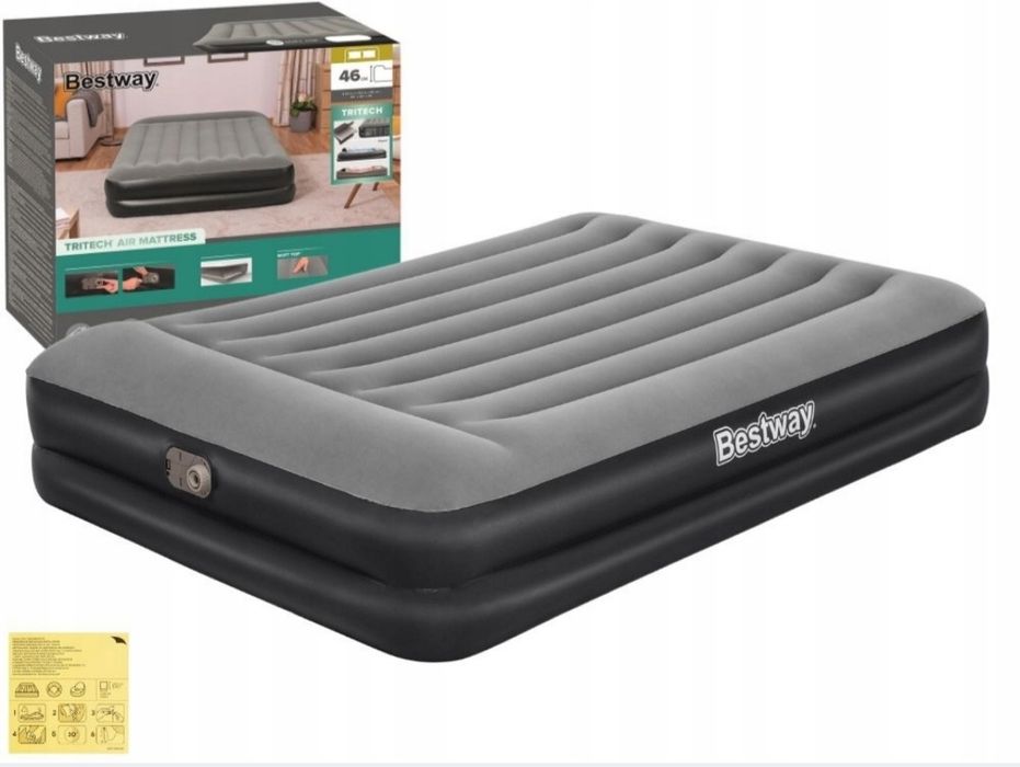 Матрац Надувний Велюровий Двоспальний Ліжко 203х152х46 Bestway 67403 N