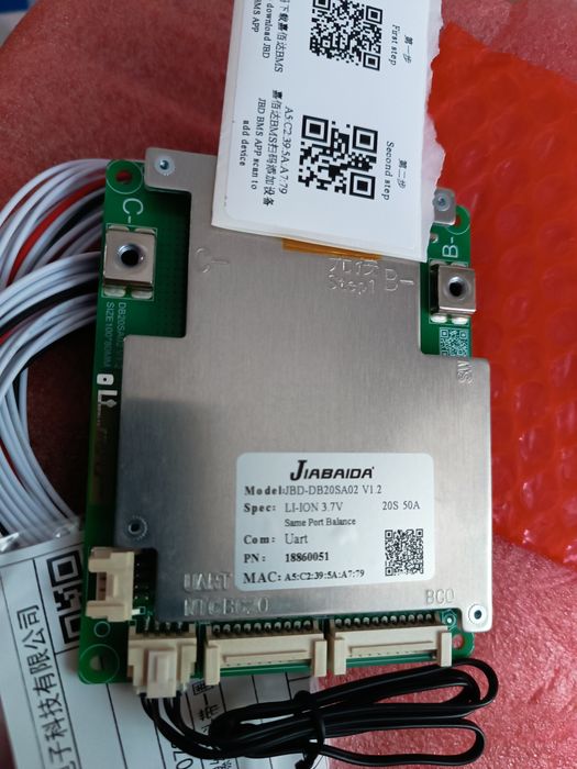 4 штуки 50 А  8S-20S Плата захисту акумуляторів Smart BMS JBD  BT Li-ion або LFP  з блютуз