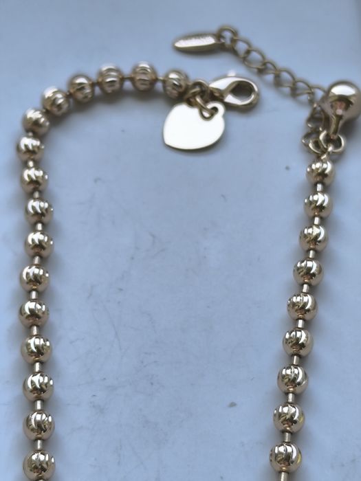 Złota bransoletka na kostkę długość regulowana