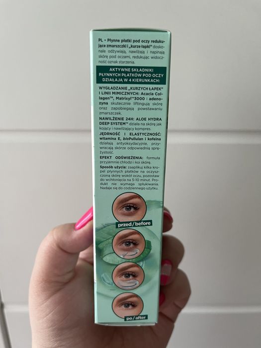 Płynne płatki pod oczy Eveline Cosmetics redukujące zmarszczki 20 ml
