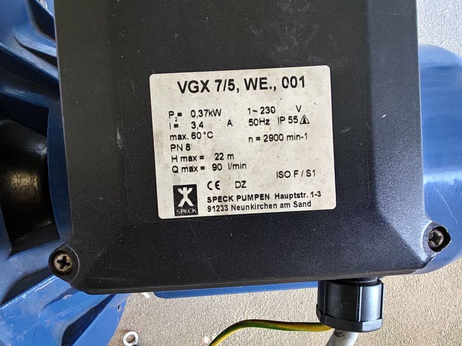Pompa VGX Speck  7/5