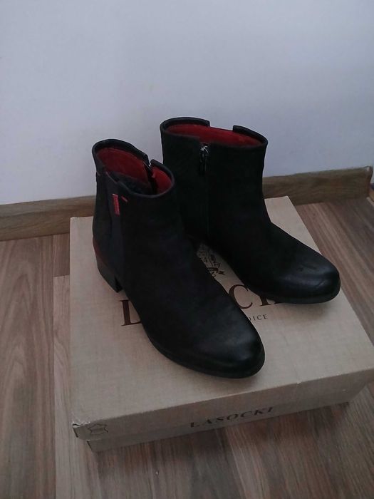 Kozaki damskie Lasocki skóra jak nowe