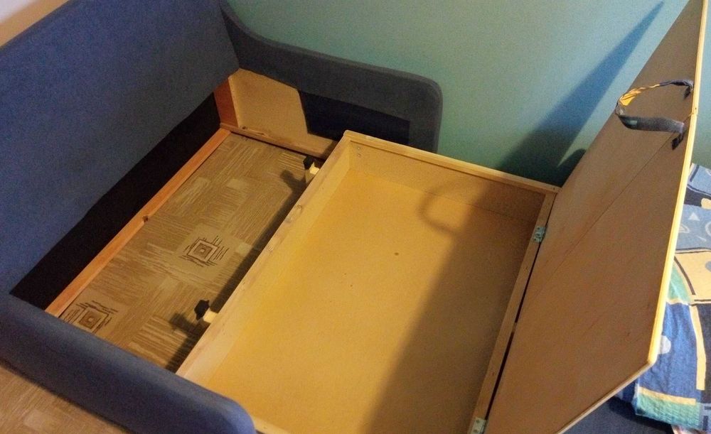 Łóżko kanapa rozkładane z pojemnikiem