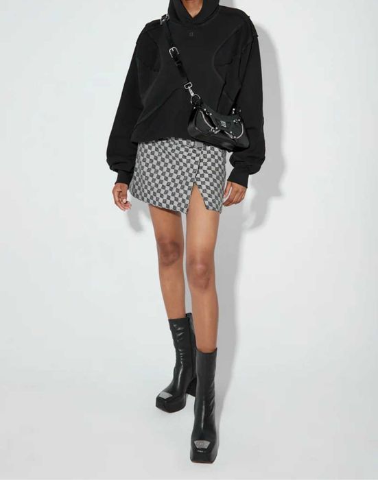 Misbhv Beige Monogram Miniskirt міні спідниця місбіхейв юбка мисбихейв