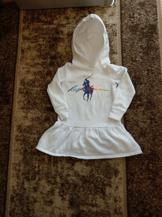 bluzosukienka dziewczeca z kapturem Ralph Lauren central color logo